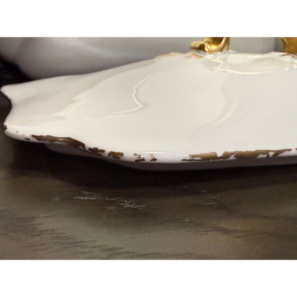 Antique Haviland & Co Limoges White Gold Gilt Porcelain Covered Vegetable Tureen - Picture 11 of 13